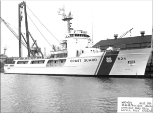 In the Coast Guard’s first major seizure of marijuana, Cutter Dauntless seized Fishing Vessel Big L with 1,130 pounds of pot in March 1973. (U.S. Coast Guard) In the Coast Guard’s first major seizure of marijuana, Cutter Dauntless seized Fishing Vessel Big L with 1,130 pounds of pot in March 1973. (U.S. Coast Guard)